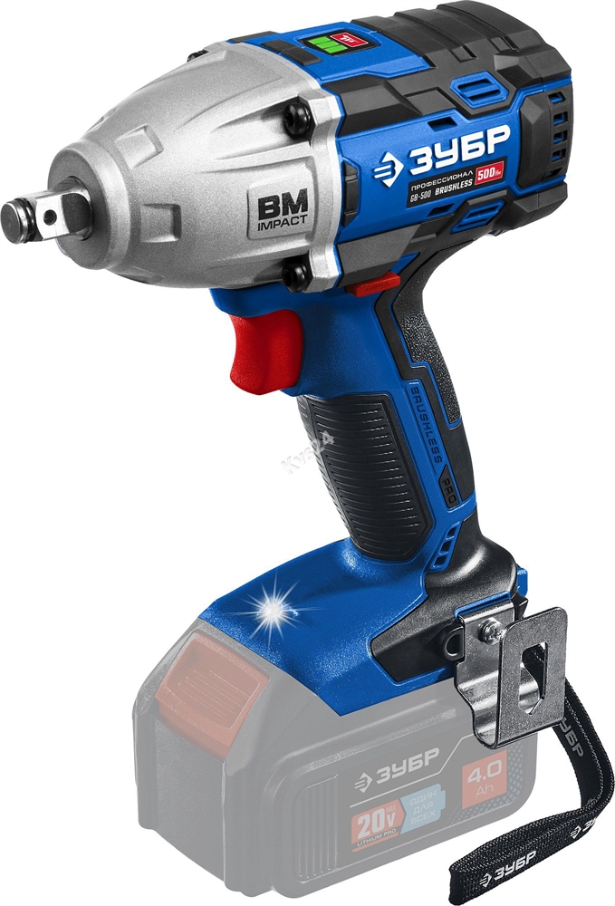ЗУБР  Т7, 20 В, 500 Н·м, без АКБ, бесщеточный гайковерт, Профессионал (GB-500) GB-500