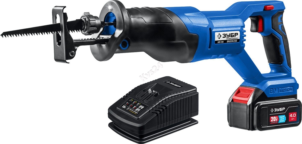 ЗУБР  Т7, 20 В, 180 мм, 1 АКБ (4 А·ч), бесщеточная пила сабельная, Профессионал (SPB-180-41) SPB-180-41