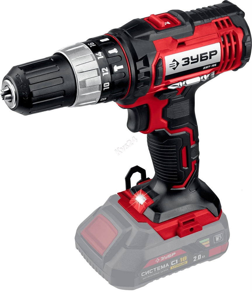 ЗУБР  С1-18, 18 В, 40 Н·м, без АКБ, дрель-шуруповерт (ДШЛ-185) ДШЛ-185