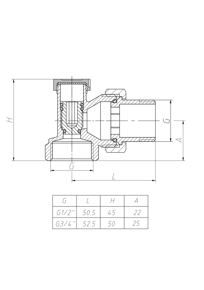 Клапан для радиаторов настроечный угловой Oasis UN (с доп. уплотнением) oasis 462