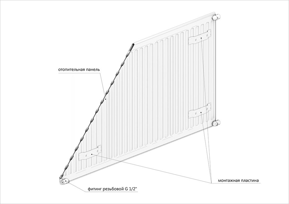 Гигиенические стальные панельные радиаторы Oasis Pro, тип 10, высота 300, боковое подключение oasis 204