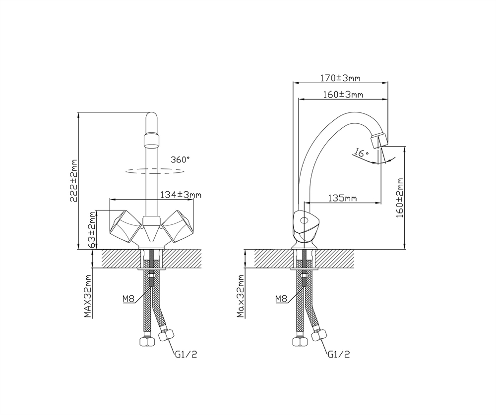 Смеситель L1003HCSh oasis 2192