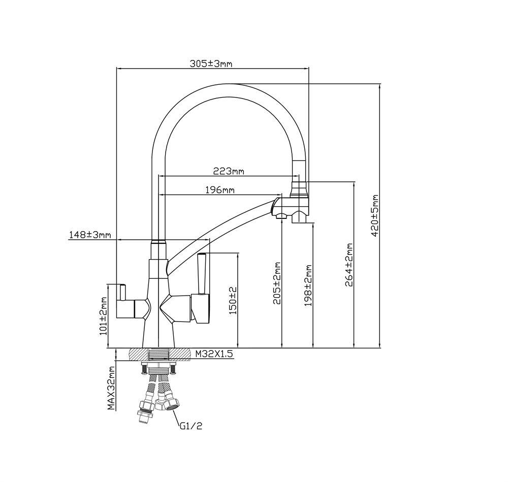 Смеситель L1014MGFB oasis 2224