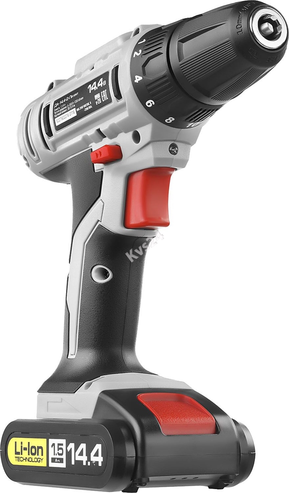 Дрель-шуруповерт ЗУБР 14.4 В 1.5 Ач Li-Ion ДА-14.4-2-Ли КМ1 ДА-14.4-2-Ли КМ1