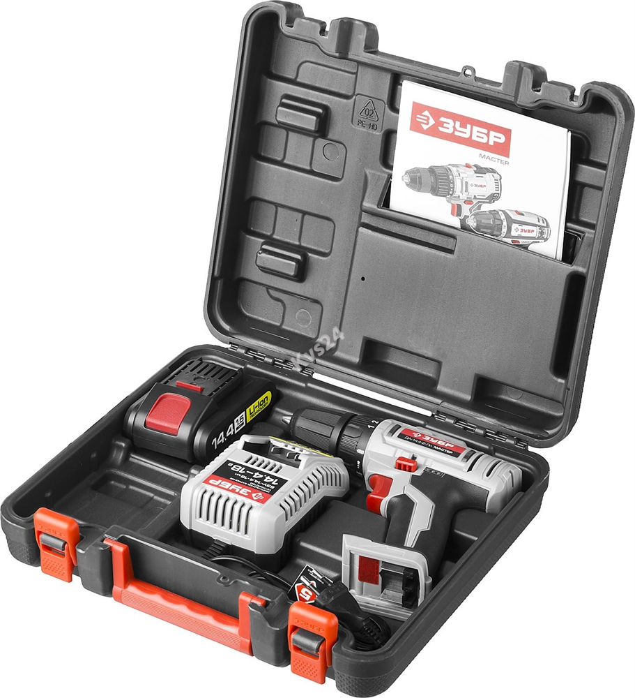 Дрель-шуруповерт ЗУБР 14.4 В 1.5 Ач Li-Ion ДА-14.4-2-Ли КМ1 ДА-14.4-2-Ли КМ1
