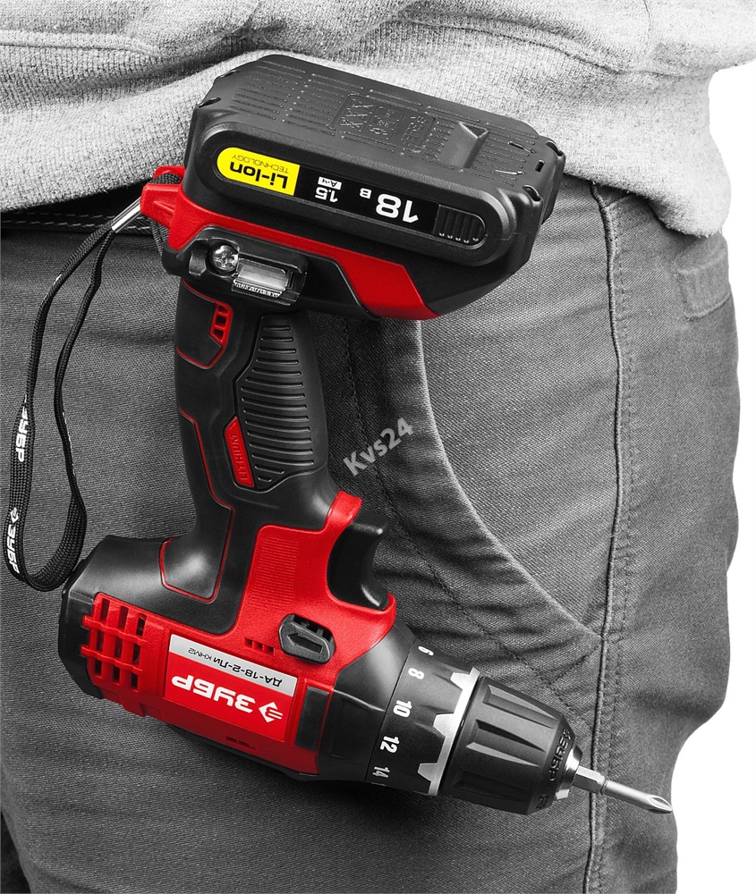 Дрель-шуруповерт ЗУБР 18 В 2 АКБ 1.5 Ач Li-Ion ДА-18-2-Ли КНМ2 ДА-18-2-Ли КНМ2