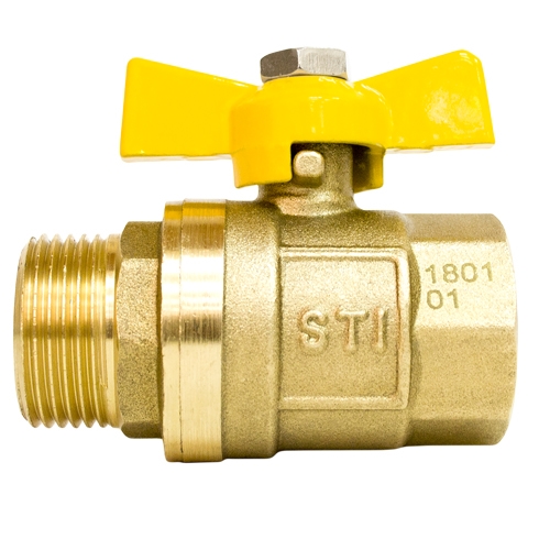 Кран шаровой газовый STI ШГ бабочка 20 т 00000003684