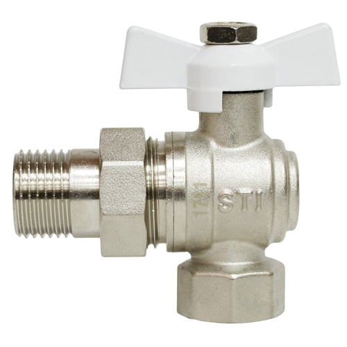 Кран шаровой STI накидная гайка с полусгоном бабочка угловой 15 т тт000014628