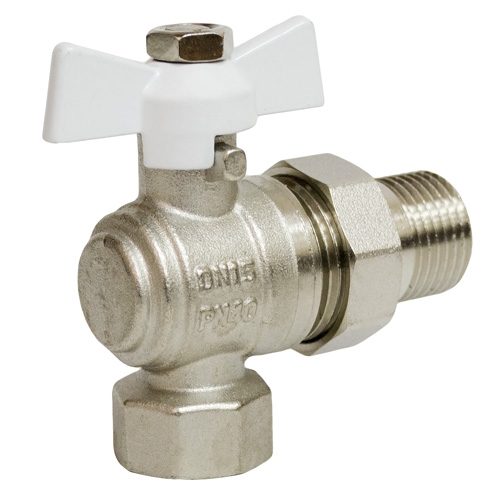 Кран шаровой STI накидная гайка с полусгоном бабочка угловой 15 т тт000014628