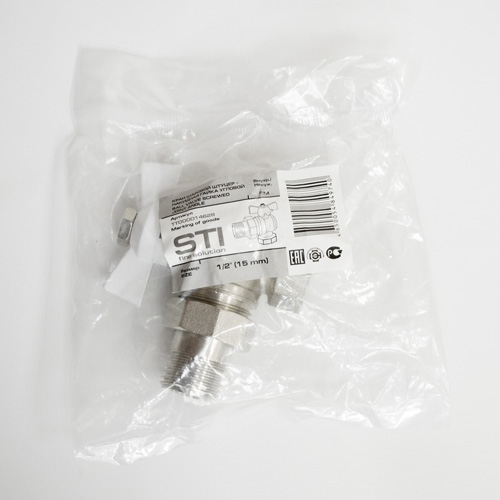 Кран шаровой STI накидная гайка с полусгоном бабочка угловой 15 т тт000014628