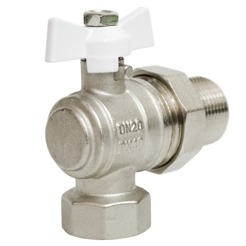 Кран шаровой STI накидная гайка с полусгоном бабочка угловой 20 т тт000014629