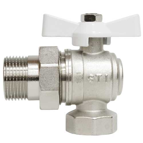 Кран шаровой STI накидная гайка с полусгоном бабочка угловой 25 т тт000014630