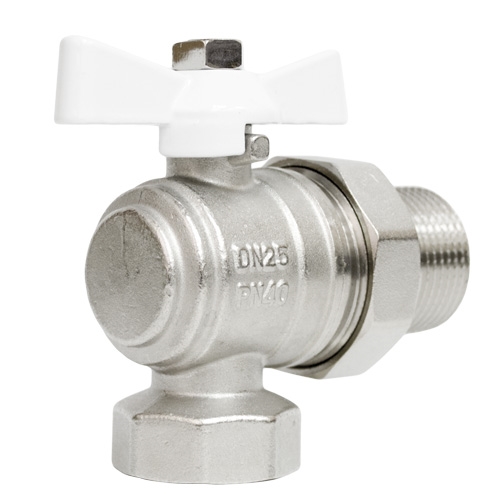 Кран шаровой STI накидная гайка с полусгоном бабочка угловой 25 т тт000014630