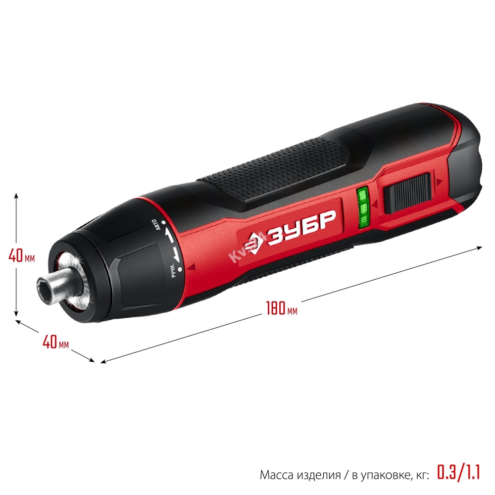 ЗУБР  3.6 В, аккумуляторная отвертка, кейс, 33 биты, Профессионал (ЗО-4 КН33) ЗО-4 КН33