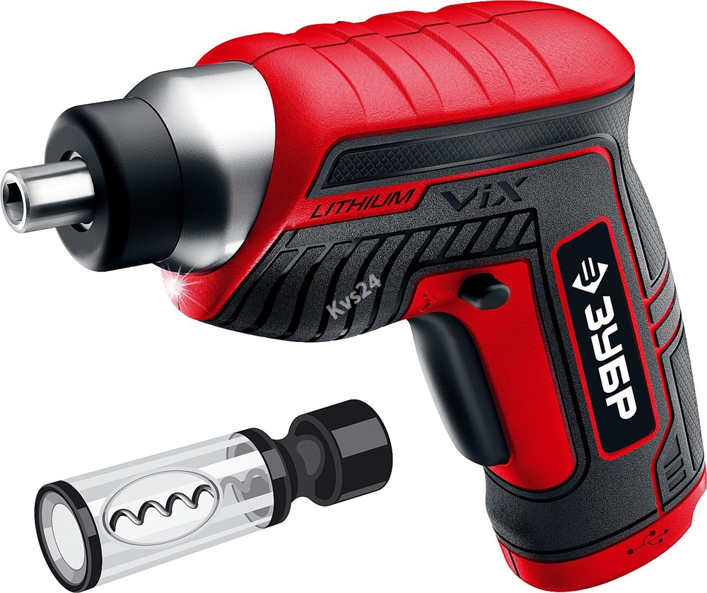 ЗУБР  ViX 3.6 В, аккумуляторная отвертка, 10 бит, насадка штопор (ЗО-Е-3.6 ЛиМ1) ЗО-Е-3.6 ЛиМ1