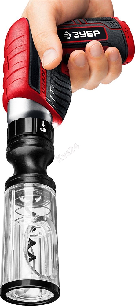 ЗУБР  ViX 3.6 В, аккумуляторная отвертка, 10 бит, насадка штопор (ЗО-Е-3.6 ЛиМ1) ЗО-Е-3.6 ЛиМ1