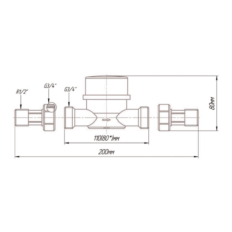 Счетчик воды Норма СВКМ-15 У (110мм, с КМЧ и обрат. клапан.) т тт000006674