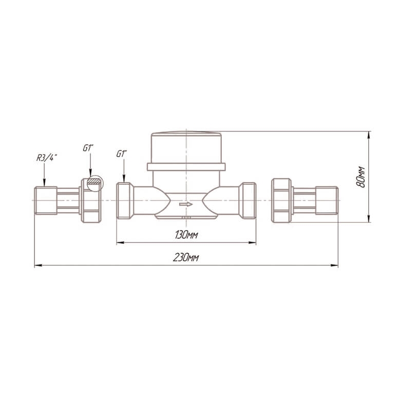 Счетчик воды Норма СВКМ-20 У (130мм, с КМЧ) т тт000007604