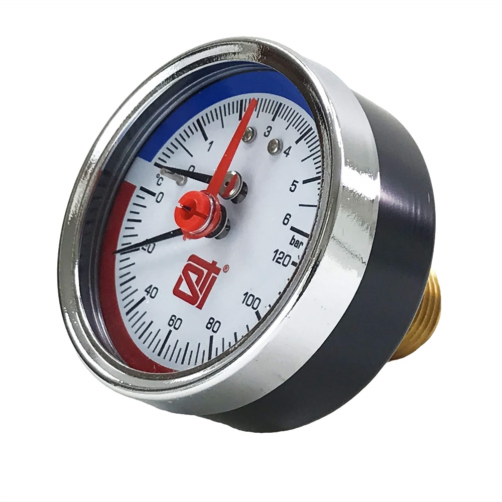 Термоманометр аксиальный STI ∅63 120°C 6 bar УП (G½") т тт000018941