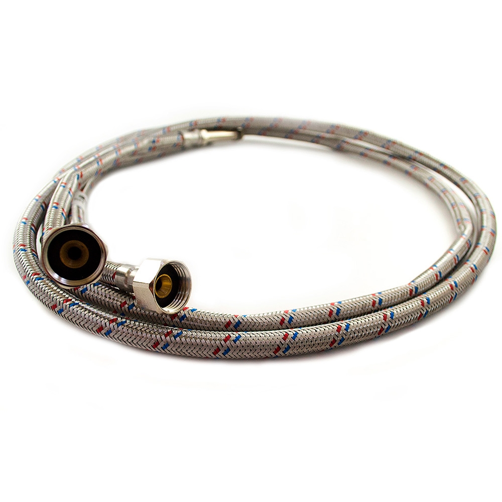 Гибкая подводка для смесителя (нерж. сталь) 1/2"хМ10 1,0м пара т 00000000536