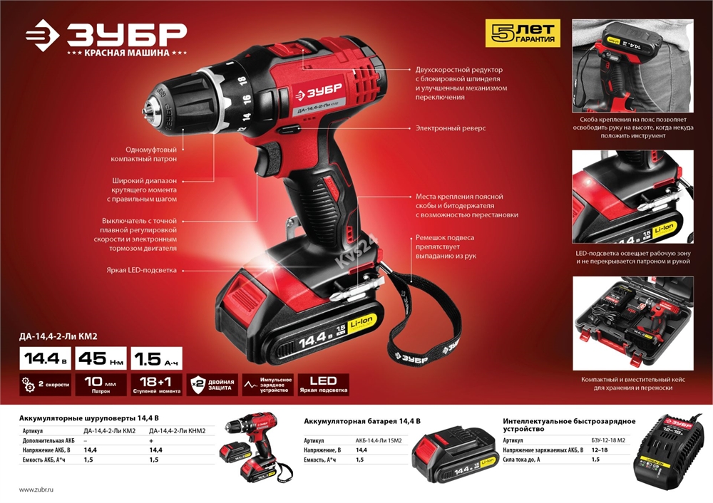 ЗУБР  М2, 12-18 В, 1.5 А, зарядное устройство для Li-Ion АКБ (БЗУ-12-18 М2) БЗУ-12-18 М2