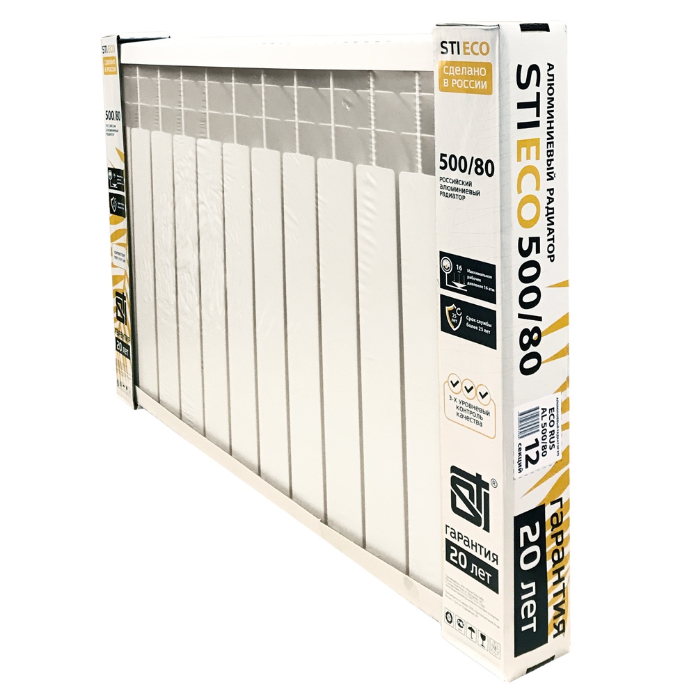 Алюминиевый радиатор STI ECO RUS AL 500/80 12 сек. т тт000015886