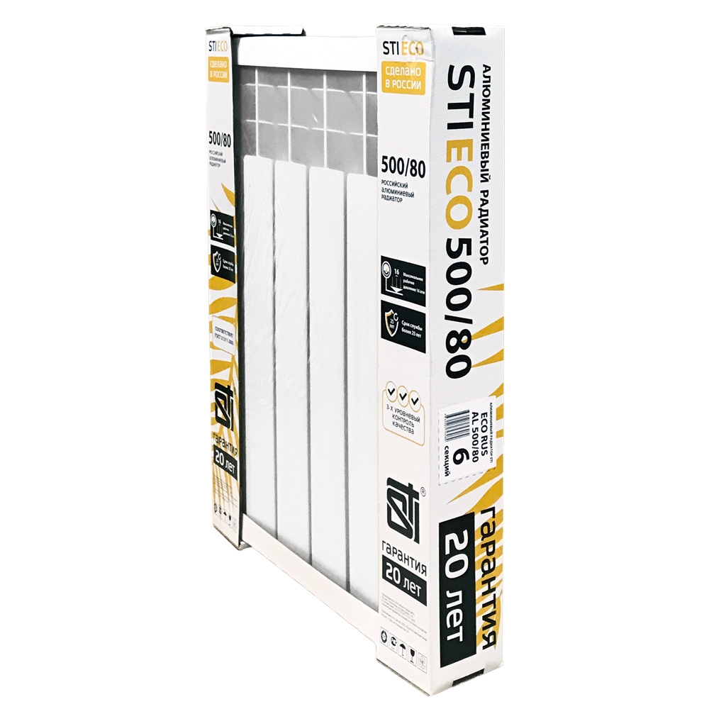 Алюминиевый радиатор STI ECO RUS AL 500/80 6 сек. т тт000015888