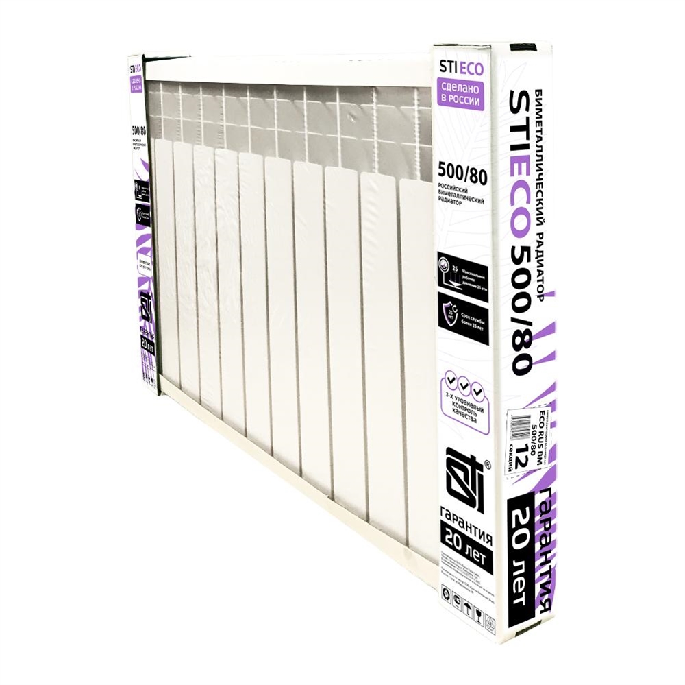Биметаллический радиатор STI ECO RUS BM 500/80 12 сек. т тт000015896