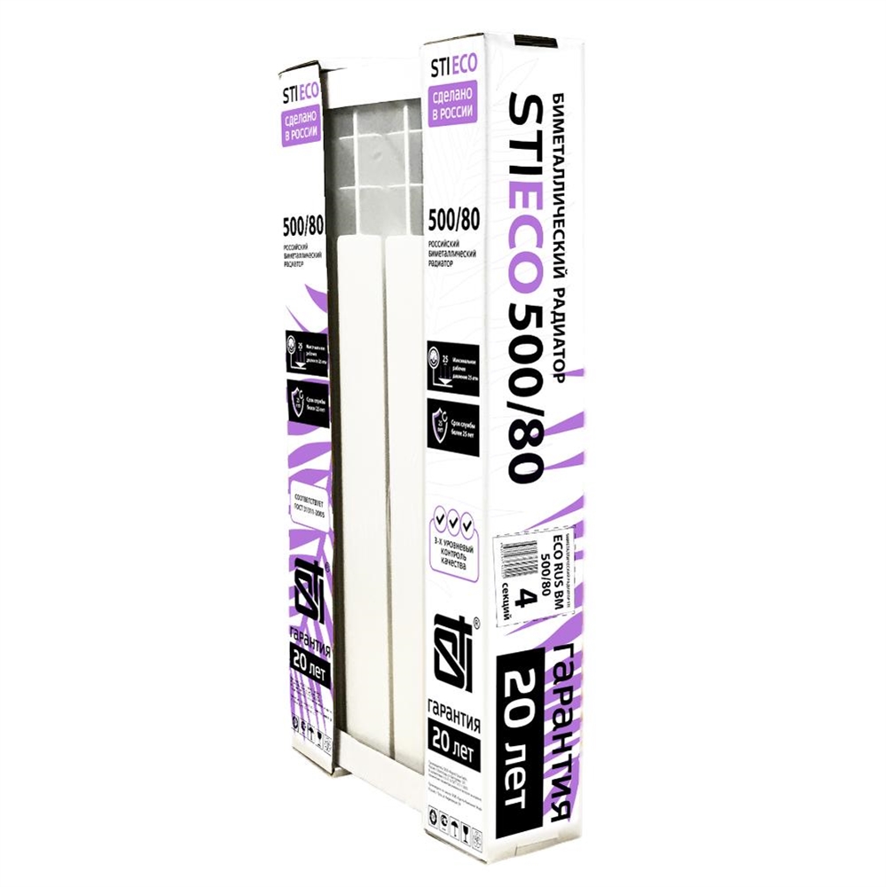 Биметаллический радиатор STI ECO RUS BM 500/80 4 сек. т тт000015897