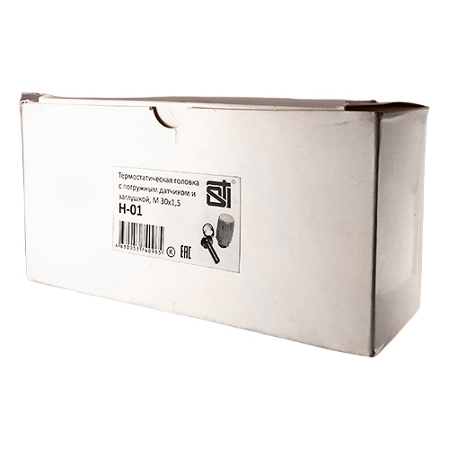 Термостатическая головка H-01 М30x1,5 с погружным датчиком и заглушкой т тт000015097
