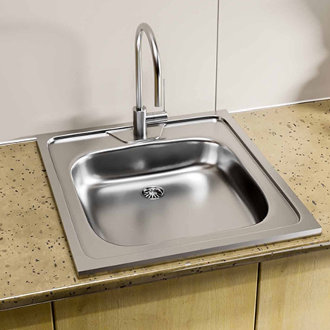 Мойка накладная 500х600х130 0,4 мм. сталь нержавеющая V-404 Владикс т cт000069220