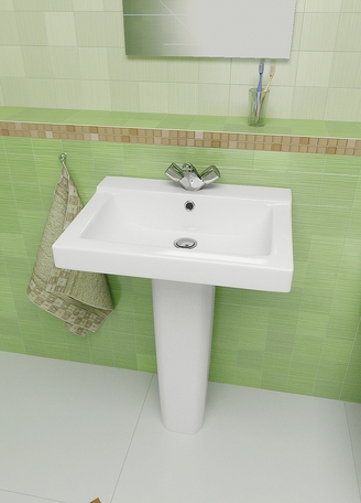 Умывальник Santeri Орион 57 белый (с переливом, без пьедестала) т 00000004558