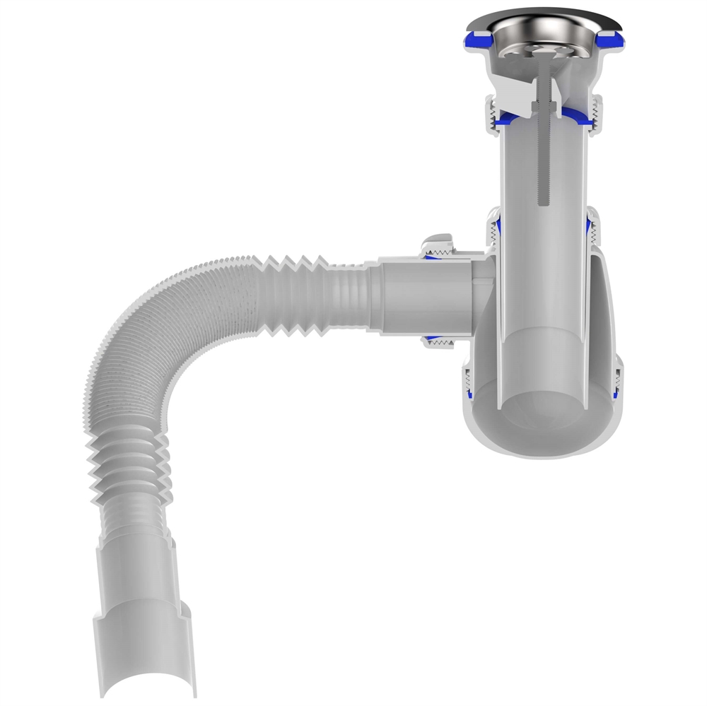 B0115 Сифон для кухни 1½"х40 с гибкой трубой 40х40-50 т тт000009750