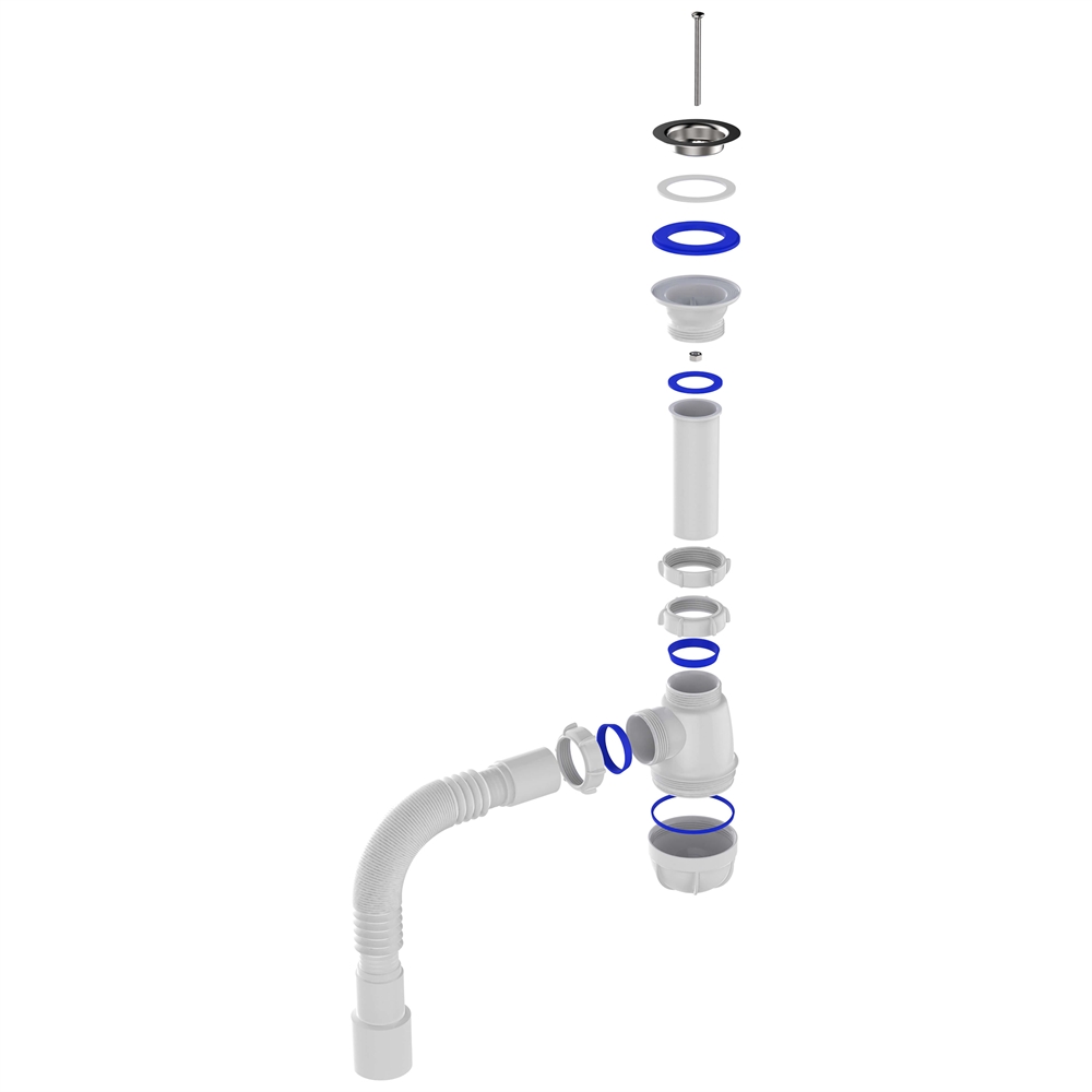 B0115 Сифон для кухни 1½"х40 с гибкой трубой 40х40-50 т тт000009750