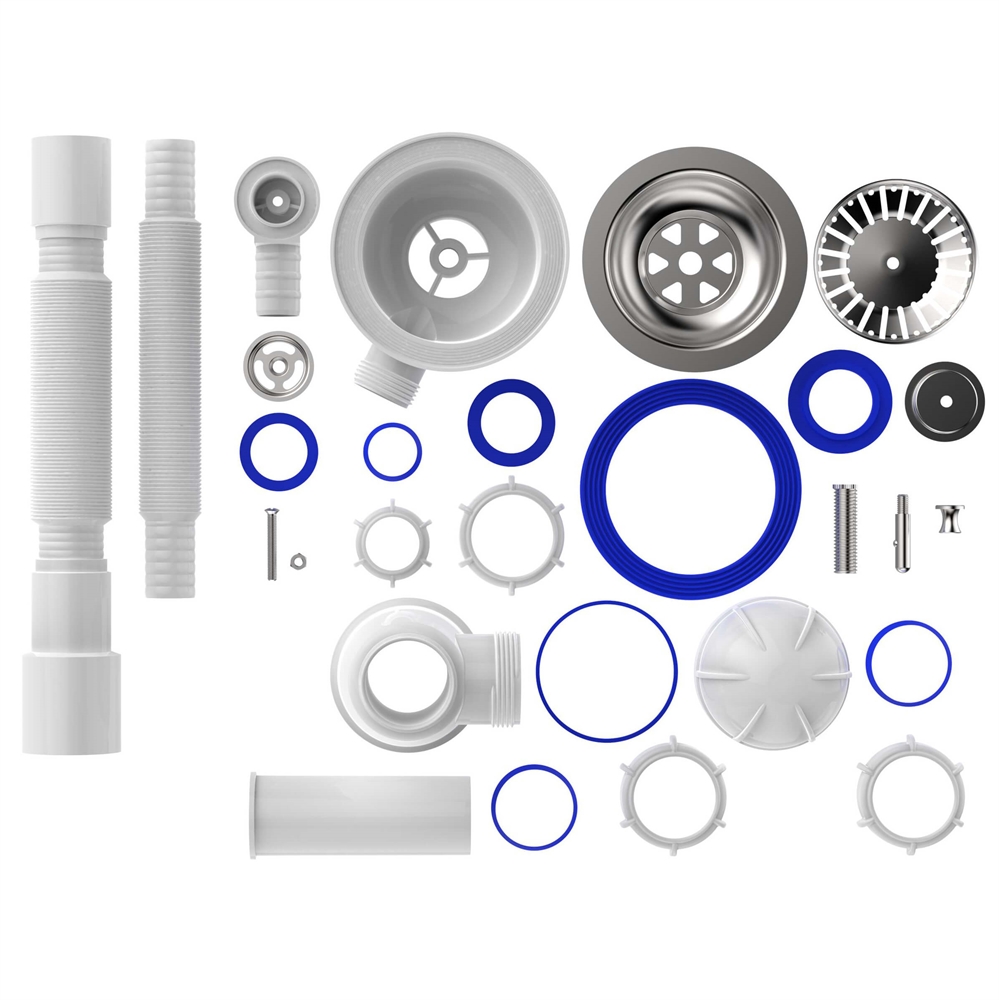 B0139 Сифон для мойки 3½"х40 с круглым переливом с гофротрубой 40х40-50 т тт000015815