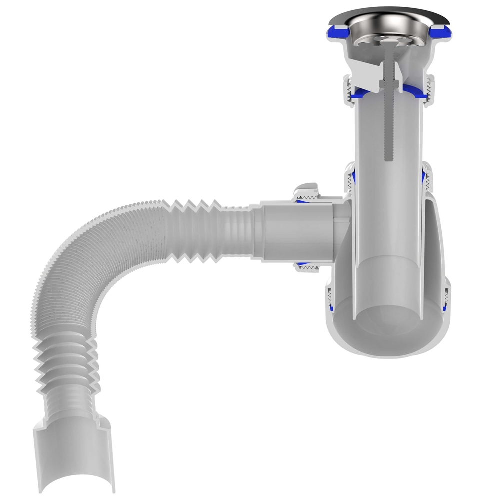 B0110 Сифон для кухни 1½"х40 с гофротрубой 40х50 т тт000015827