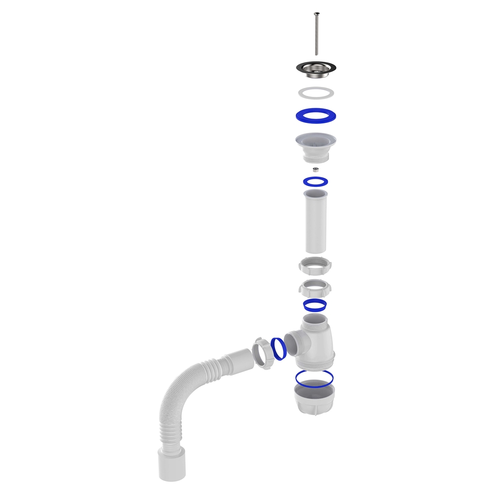 B0110 Сифон для кухни 1½"х40 с гофротрубой 40х50 т тт000015827