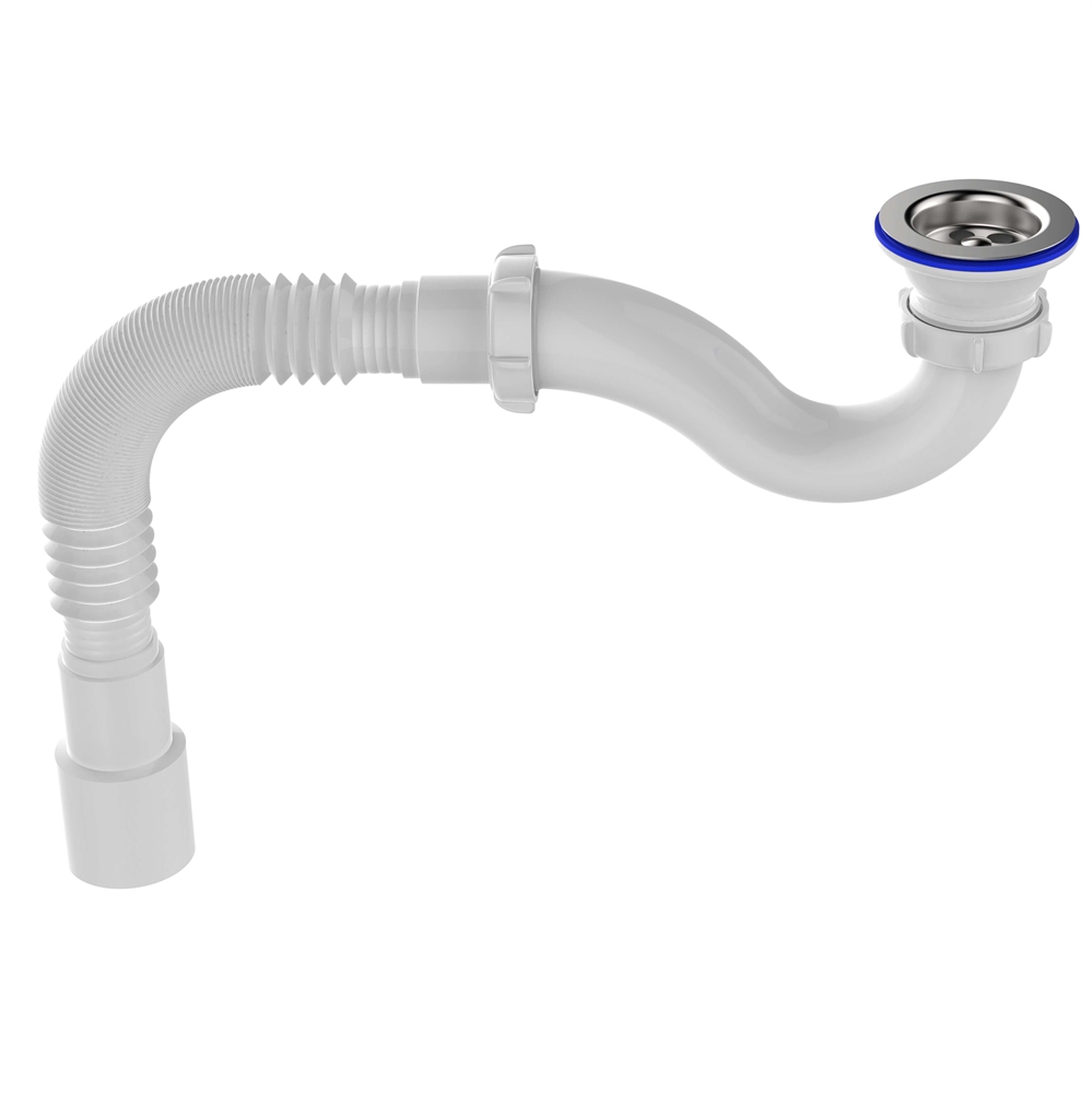 V145 Сифон для душевого поддона 1½"х40 прямоточный с гофротрубой 40х40-50 т тт000017776