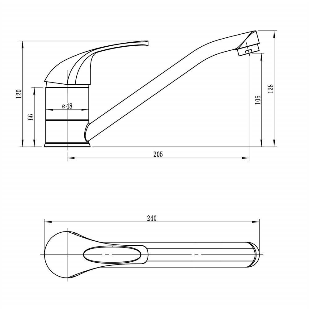 Смеситель для кухни Ligeya L4204 с длинным изливом т тт000014659