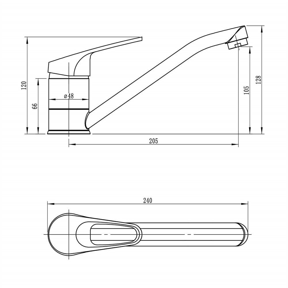 Смеситель для кухни Ligeya L4227 с длинным изливом т тт000014660
