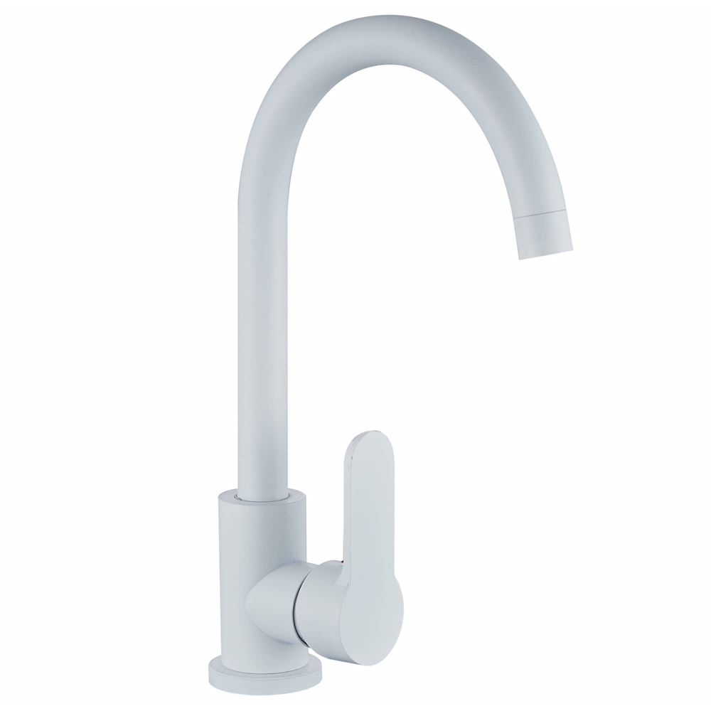 Смеситель для кухни Ligeya L7003W одноручный белый, нерж. т тт000020041