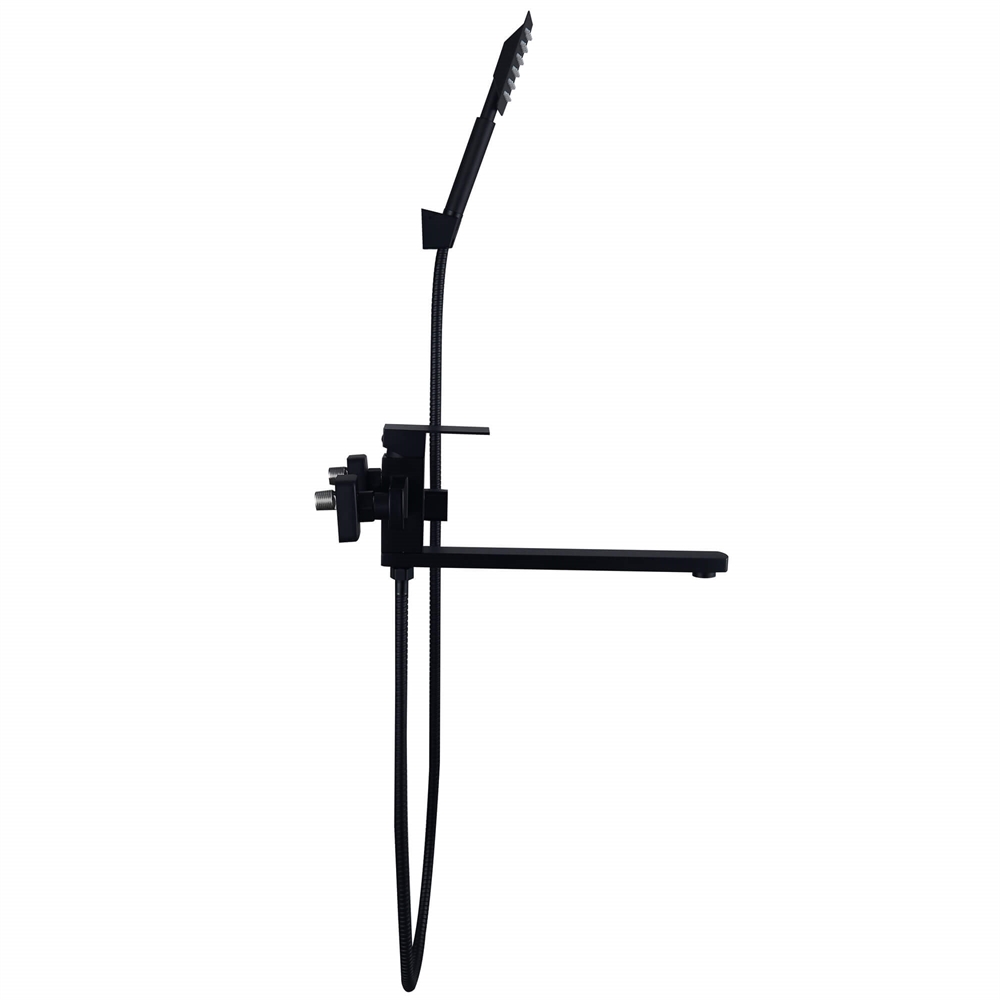 Смеситель для ванны Ligeya S3024 с душем одноручный с плоским изливом черный, нерж. т тт000020052