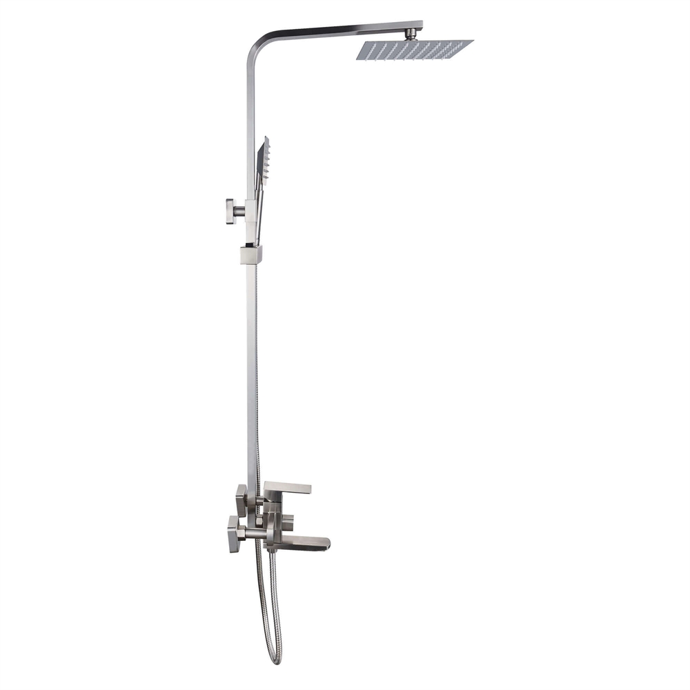 Душевая система Ligeya S1211 с одноручным смесителем, изливом, тропическим и ручным душем, нерж. т тт000020061