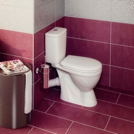 Унитаз-компакт Rosa Лира Люкс белый, микролифт (арматура и сиденье, косой выпуск) т cт000001487