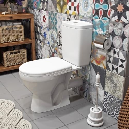 Унитаз-компакт Rosa Рио белый (арматура и сиденье, горизонт. выпуск) т cт000069321