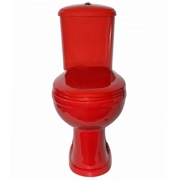 Унитаз-компакт ОК Дора Стандарт красный (арматура, гофра и сиденье, гориз. выпуск) т тт000002386