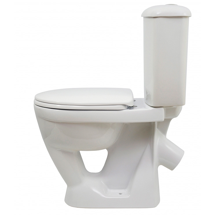 Унитаз-компакт ОК Радуга Стандарт белый (арматура, гофра и сиденье, косой выпуск) т тт000016006