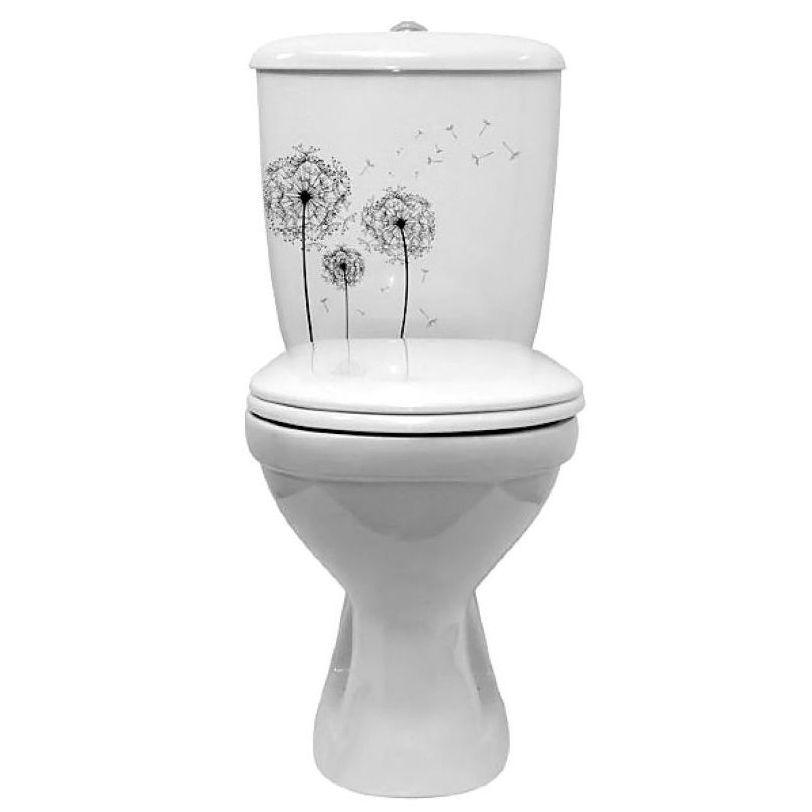 Унитаз-компакт ОК Радуга Стандарт декор «Одуванчик» (арматура, гофра и сиденье, косой выпуск) т тт000017381