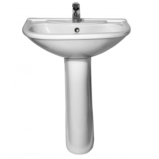 Умывальник ОК Престиж 55 Стандарт белый (с переливом и пьедесталом) т тт000002400