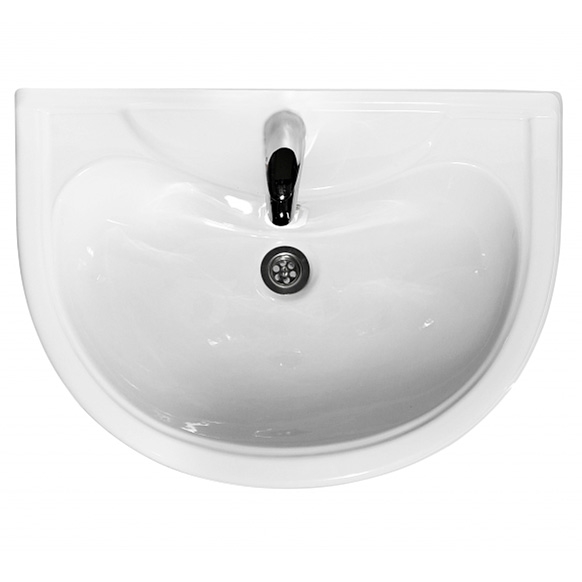 Умывальник ОК Престиж 55 Стандарт белый (с переливом и пьедесталом) т тт000002400